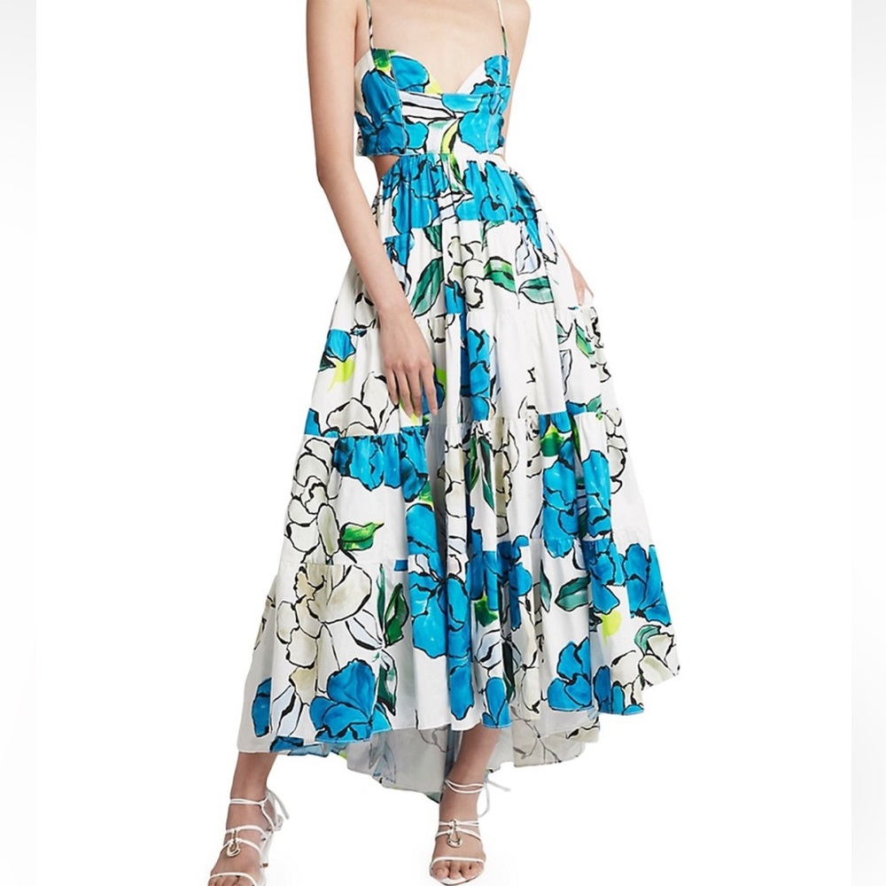Aje Sculptura Tiered Botanical Maxi Dress by size 0
